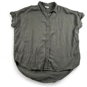 Daily Ritual Women’s Large Olive Green Button Up Shirt Minimalist Top